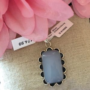 NWT Blue Chalcedony Sterling Silver Pendan…